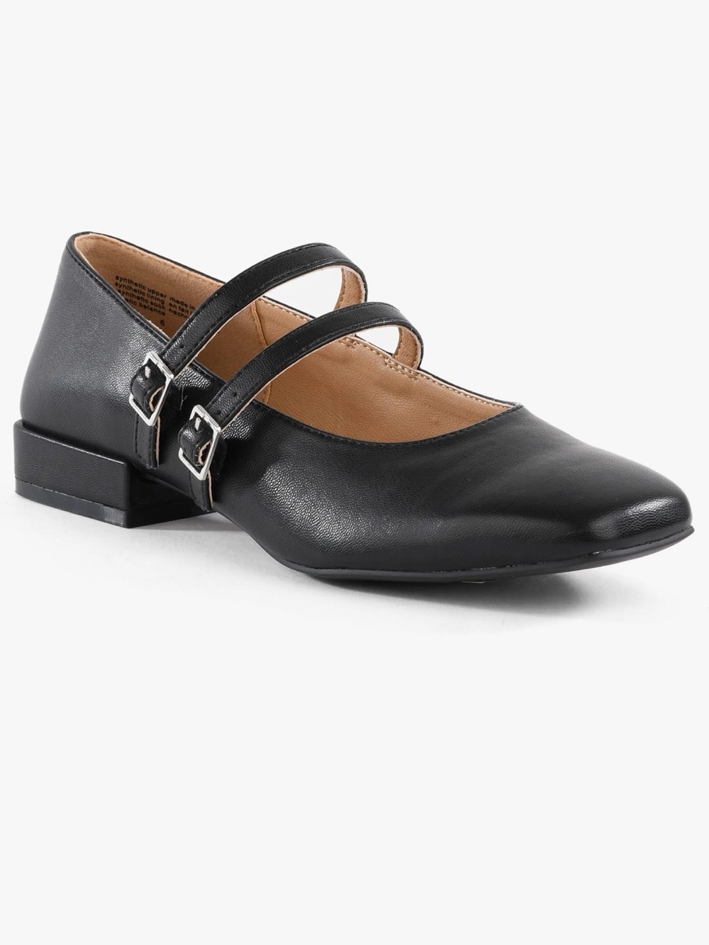 Seychelles Black Double-Strap Mary Jane Flats